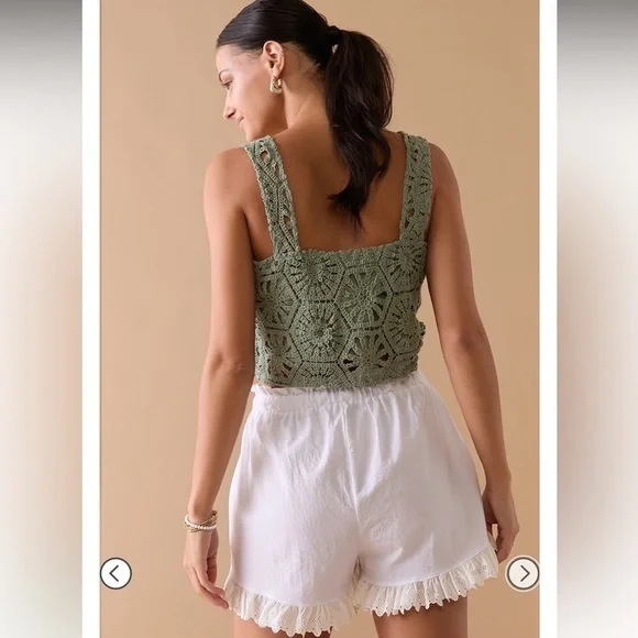 Francesca’s Blue Rain Kenya Eyelet Trim Soft Shorts - Picture 3 of 6